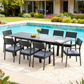 Wentworth 9 Piece Aluminium Outdoor Dining Set – Black