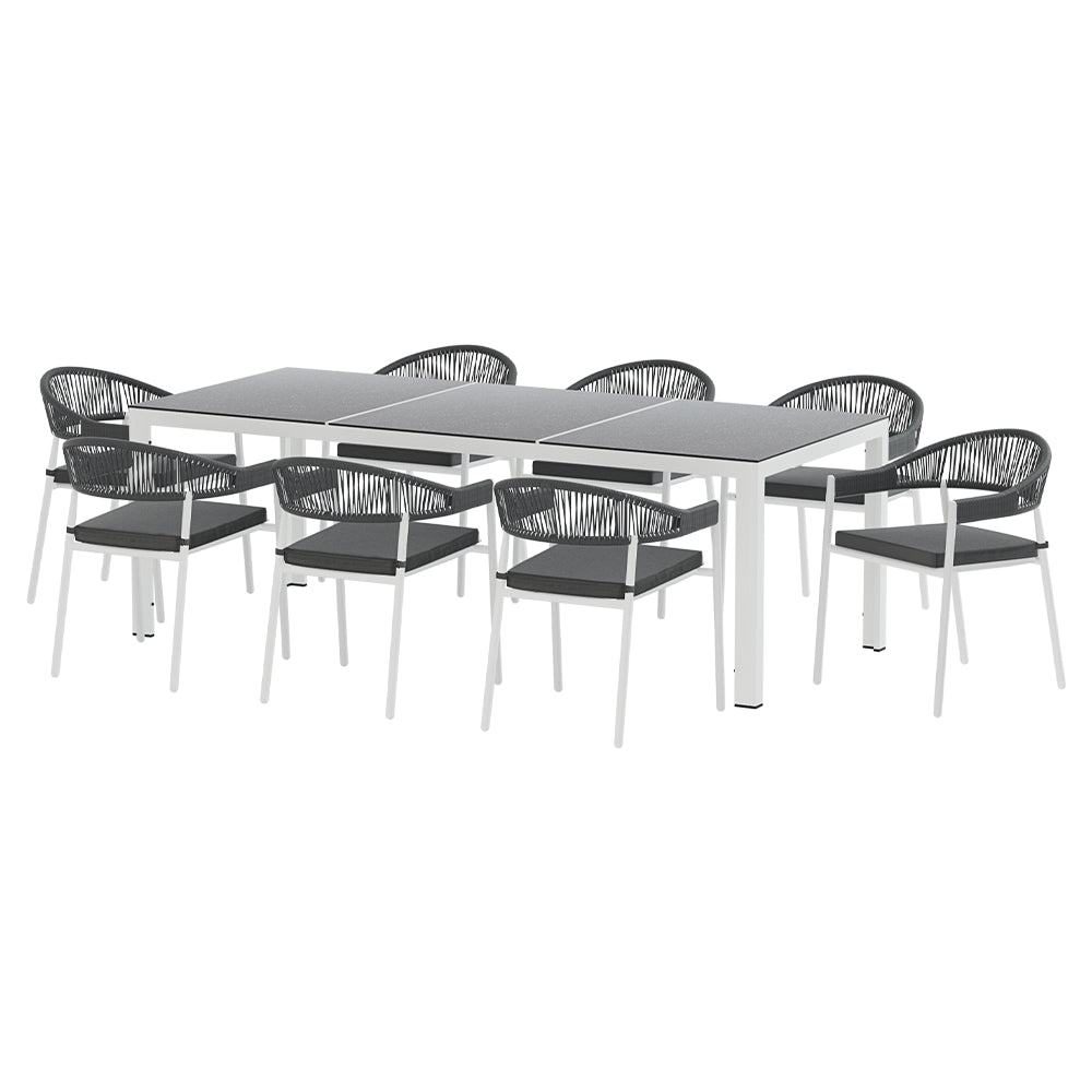 Mooloolaba 9 Piece Outdoor Dining Set - Grey