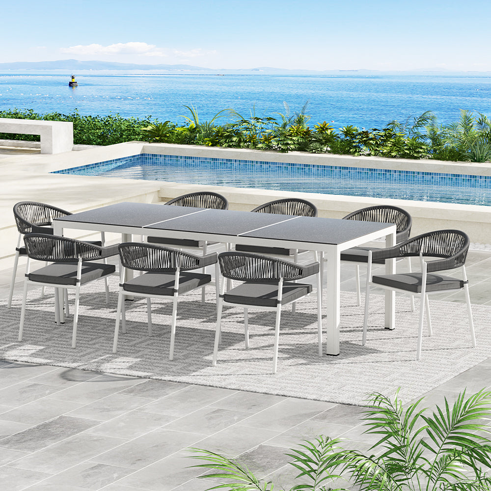 Mooloolaba 9 Piece Outdoor Dining Set - Grey