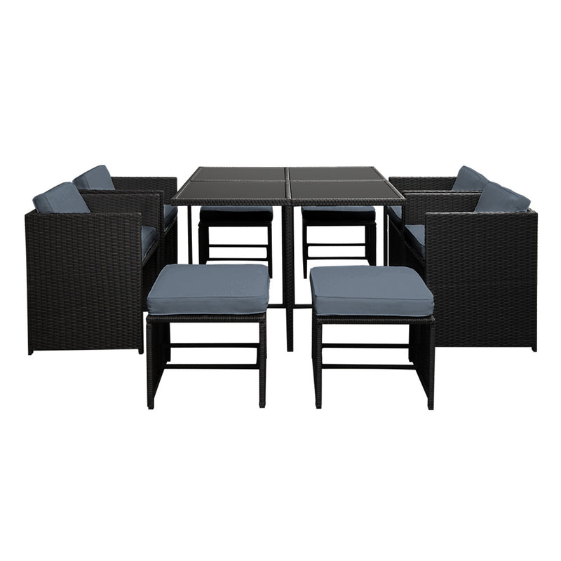 9 Piece Harvey Outdoor Dining Set - Black