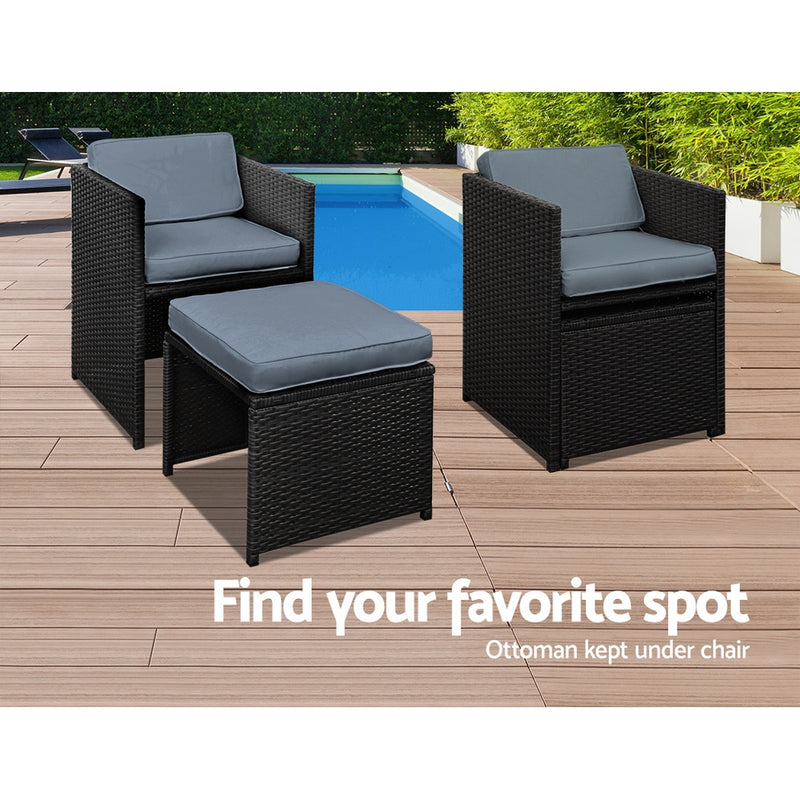 9 Piece Harvey Outdoor Dining Set - Black