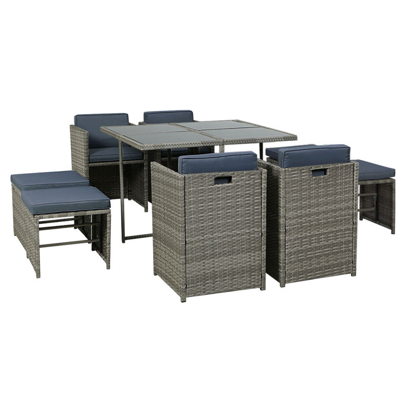 9 Piece Harvey Outdoor Dining Set - Grey