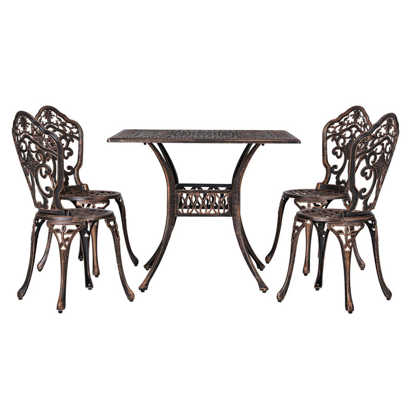 5 Piece Aiden Aluminium Garden Patio Set - Bronze