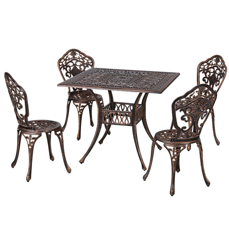 5 Piece Aiden Aluminium Garden Patio Set - Bronze