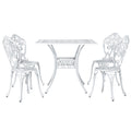 5 Piece Aiden Aluminium Garden Patio Set - White