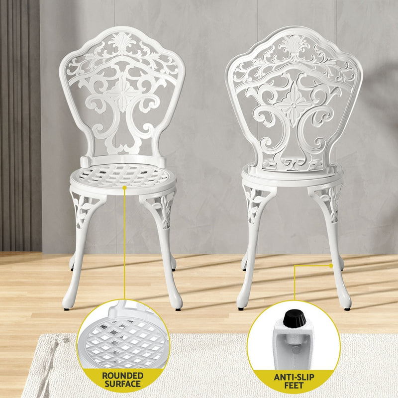 5 Piece Aiden Aluminium Garden Patio Set - White