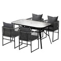 5PC Outdoor Dining Set Table and Chairs Patio Furniture Garden Bistro Set Black