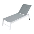 Outdoor Sun Lounger with Wheels - White