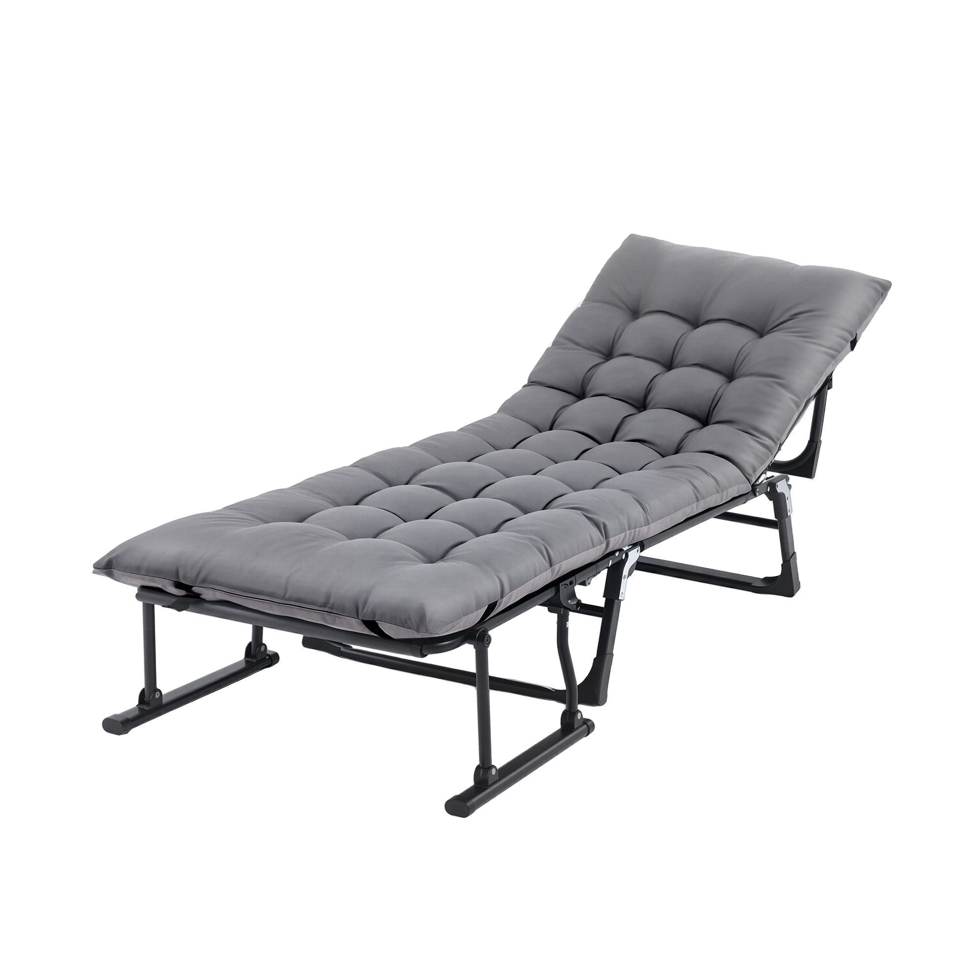 3-in-1 Sun Lounger Folding Camping Chair Adjustable Recliner Patio Furniture for Office Nap, Poolside