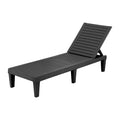 Adjustable Sun Lounge Recliner Patio Outdoor Furniture Lightweight - Black