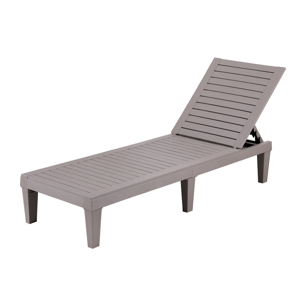 Adjustable Recliner Sun Lounge Patio Outdoor Furniture Lightweight - Brown