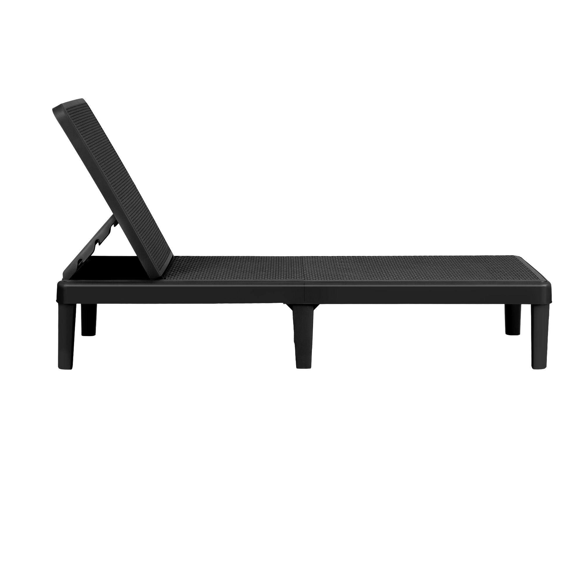 Sun Lounge Adjustable Lounger Patio Outdoor Furniture Lightweight Black