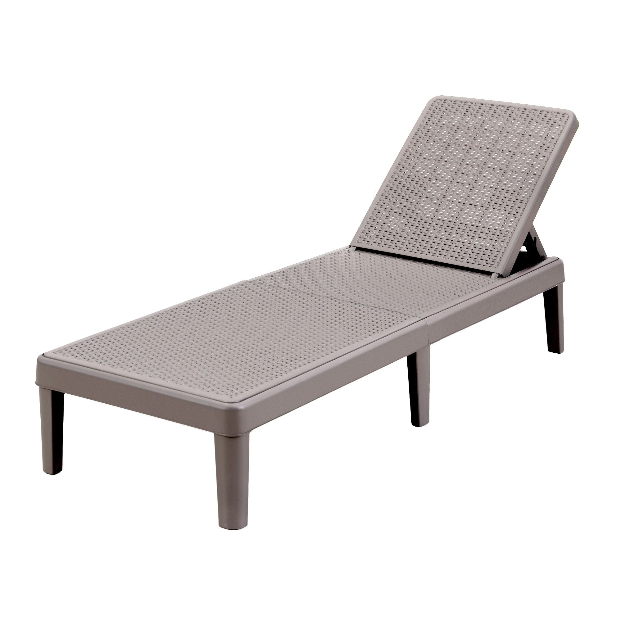 Sun Lounge Adjustable Lounger Patio Outdoor Furniture Lightweight Brown