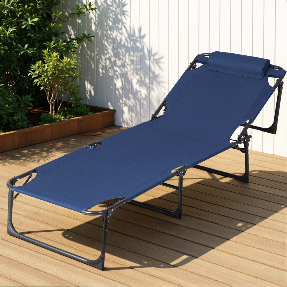Sun Lounger Folding Lounge Beach Chair Patio Outdoor Furniture