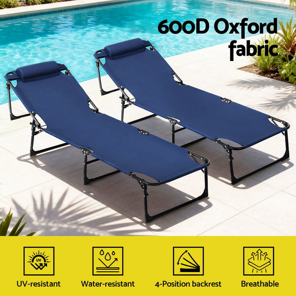 Sun Lounger Folding Lounge Beach Chair Patio Outdoor Furniture