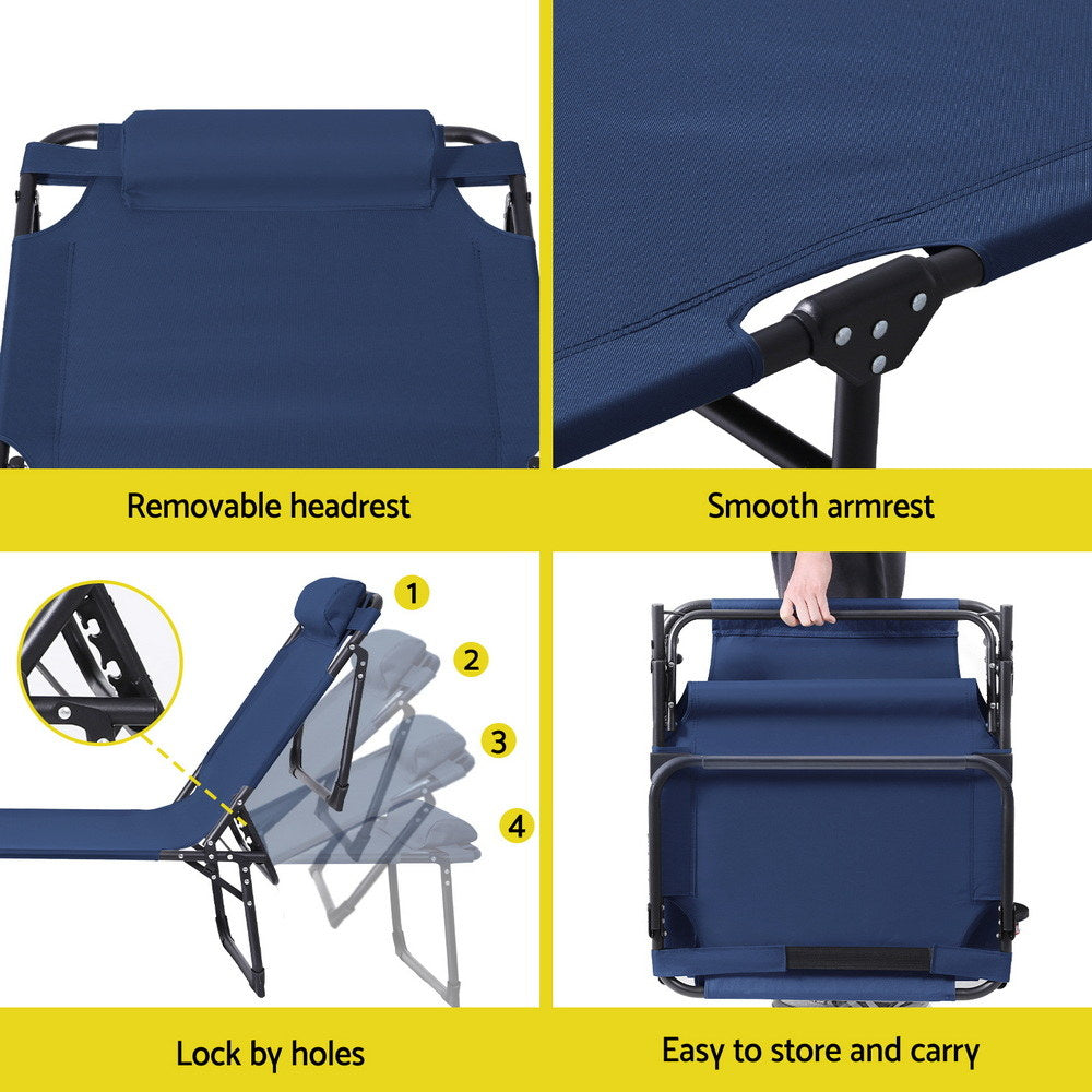 Sun Lounger Folding Lounge Beach Chair Patio Outdoor Furniture