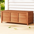 Outdoor Storage Bench Box 210L Wooden Patio Garden Seat - Natural Wood