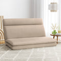Floor Chair Sofa 2 Seater Linen Beige