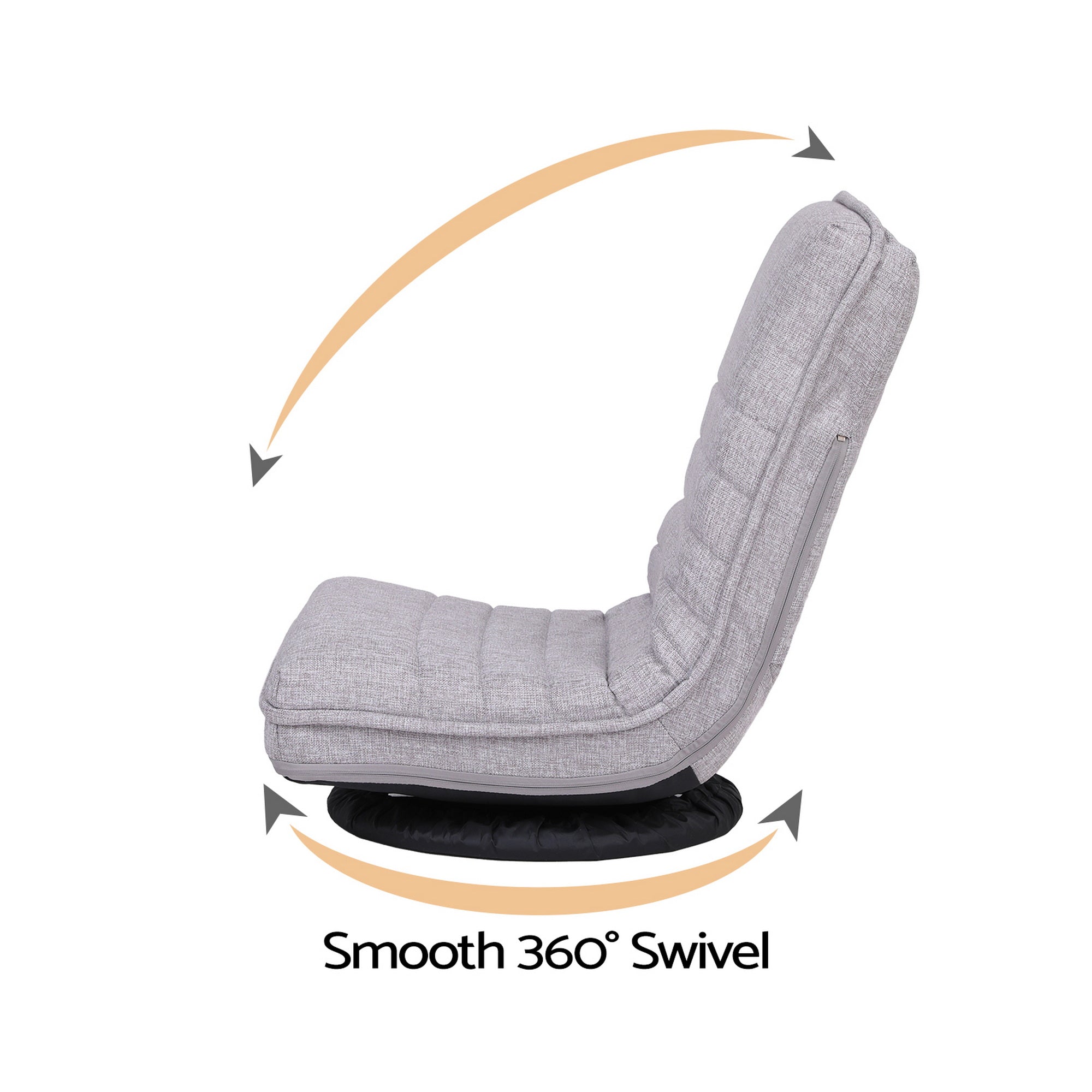 Swivel 360 Adjustable Foldable Floor Lounge Chair - Grey