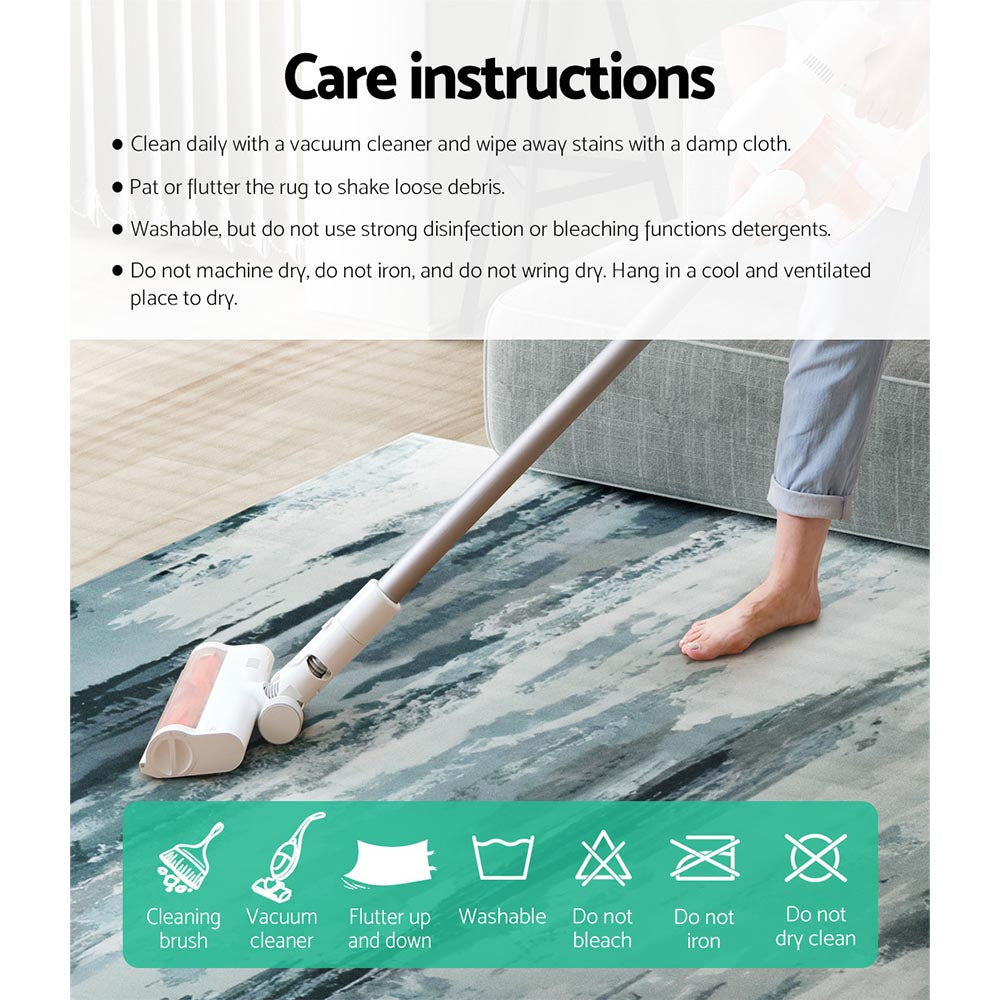 160x230cm Area Rug Washable Mat Large Carpet Soft Short Pile Poca