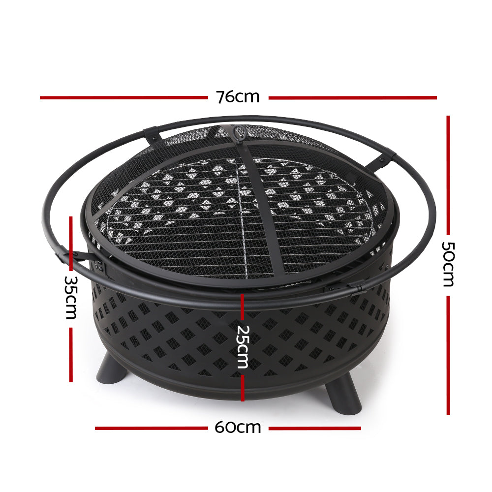Fire Pit BBQ Grill 76cm