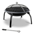 Fire Pit BBQ Charcoal Grill Smoker Portable Outdoor Camping Garden Pits 30