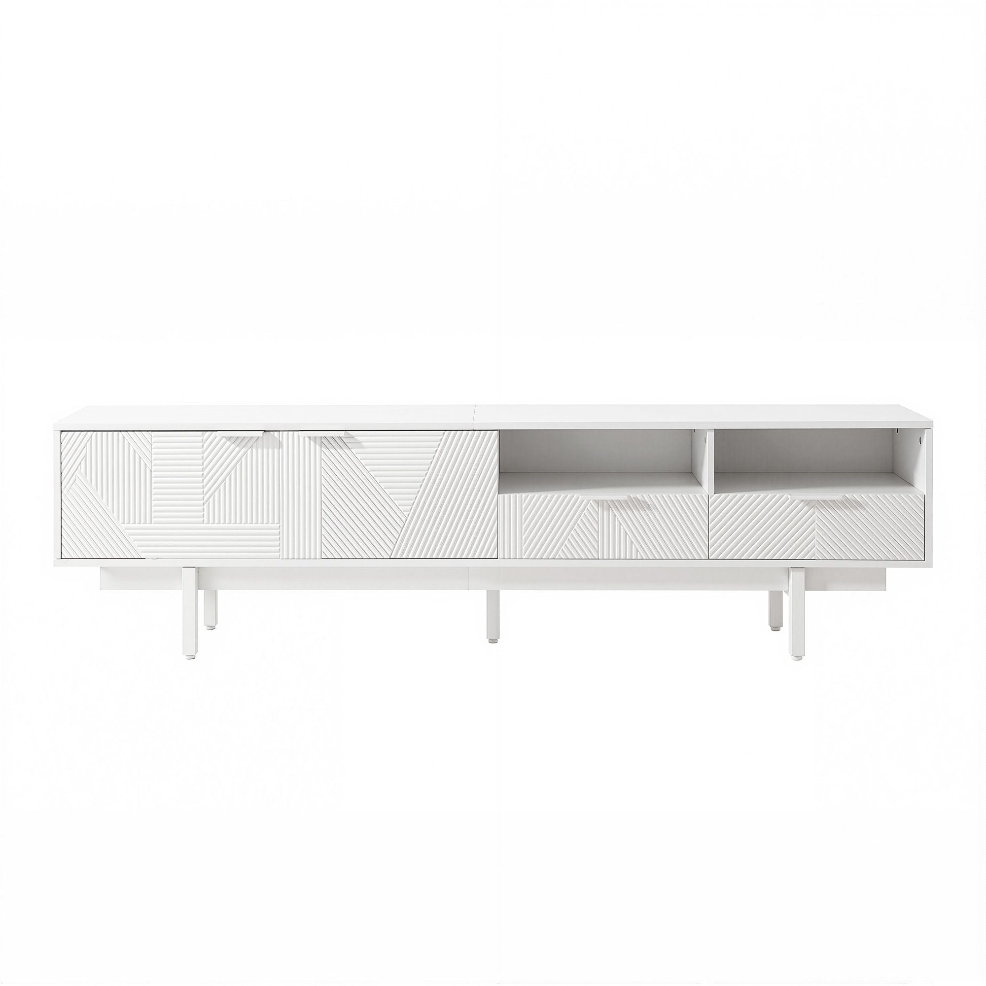 TV Unit Entertainment Unit Storage Cabinet Drawer 200cm White