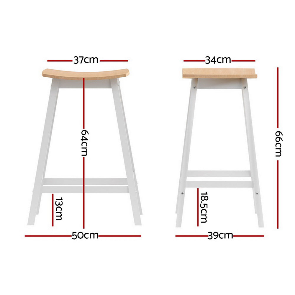 4x Bar Stools Wooden Chairs Oak