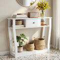 Console Table Entryway Hallway Sofa Side Table Drawer Shelf 100CM White