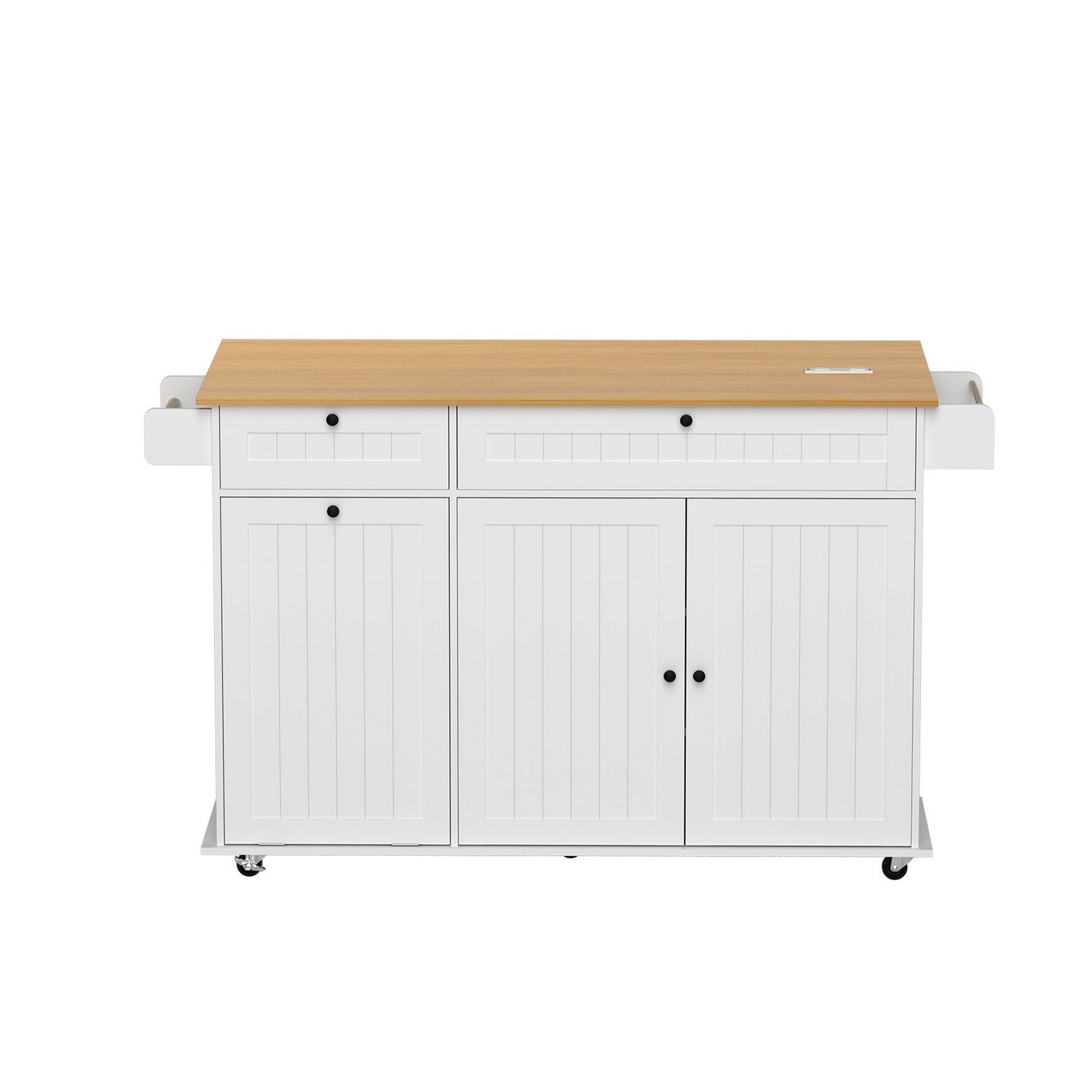 Kitchen Island Trolley Rolling Serving Cart Storage Drawer Cabinet 150cm White