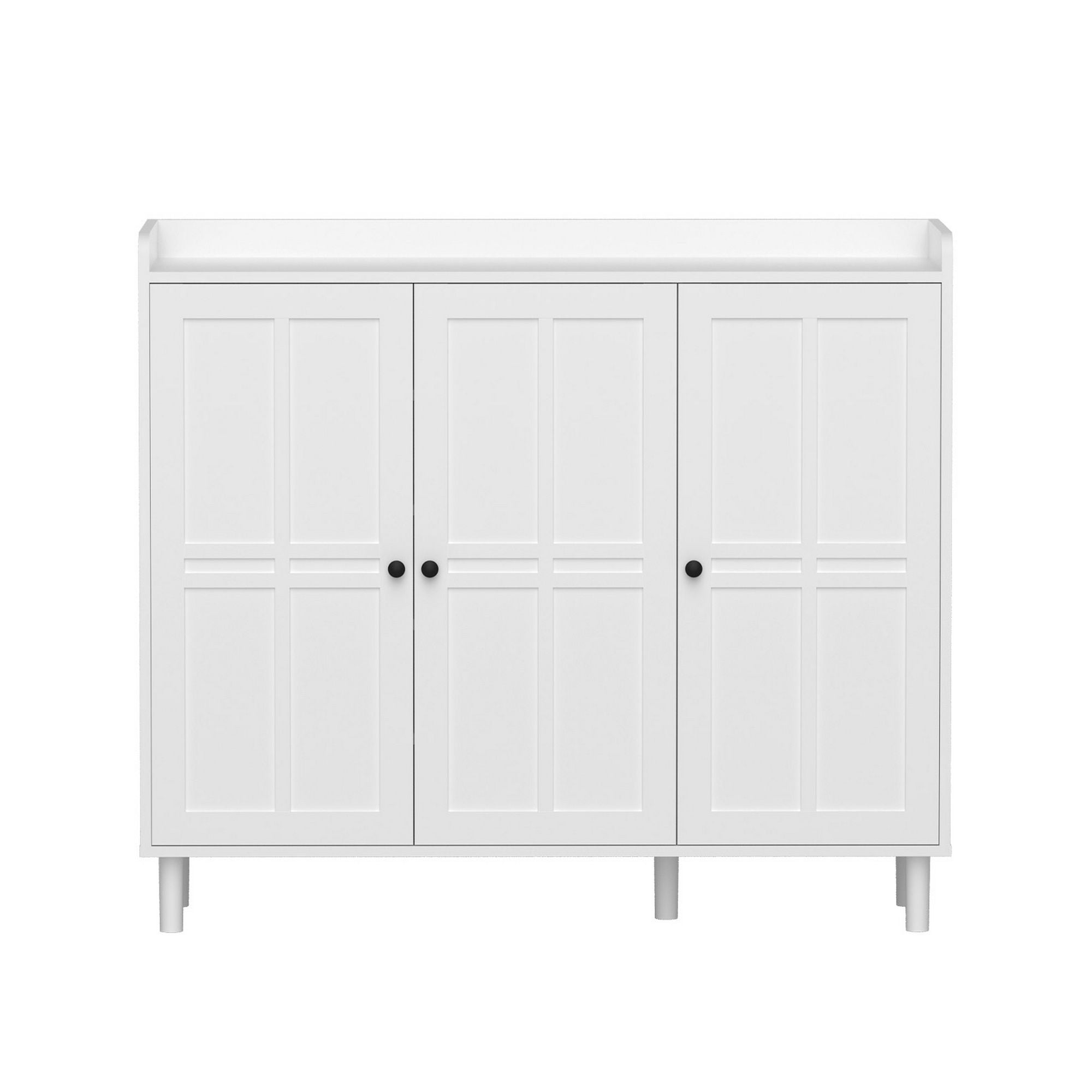 Shoe Rack Cabinet Storage Cupboard Adjustable Shelf White