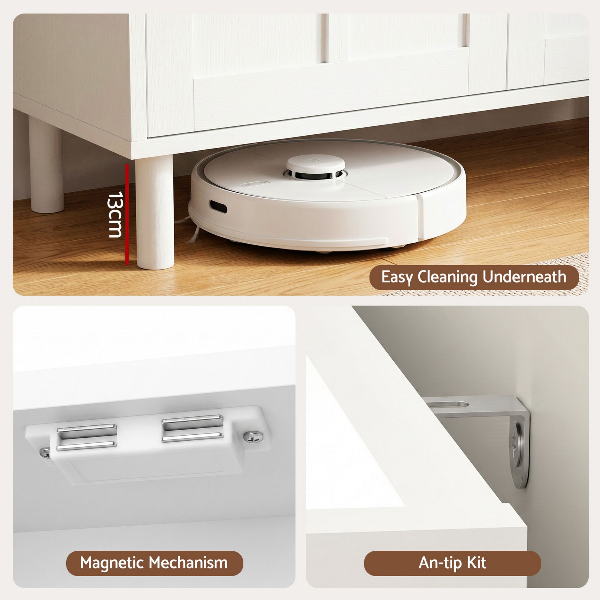 Shoe Rack Cabinet Storage Cupboard Adjustable Shelf White