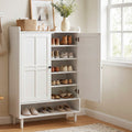 Shoe Rack Cabinet Storage Cupboard 3 Adjustable Shelves White