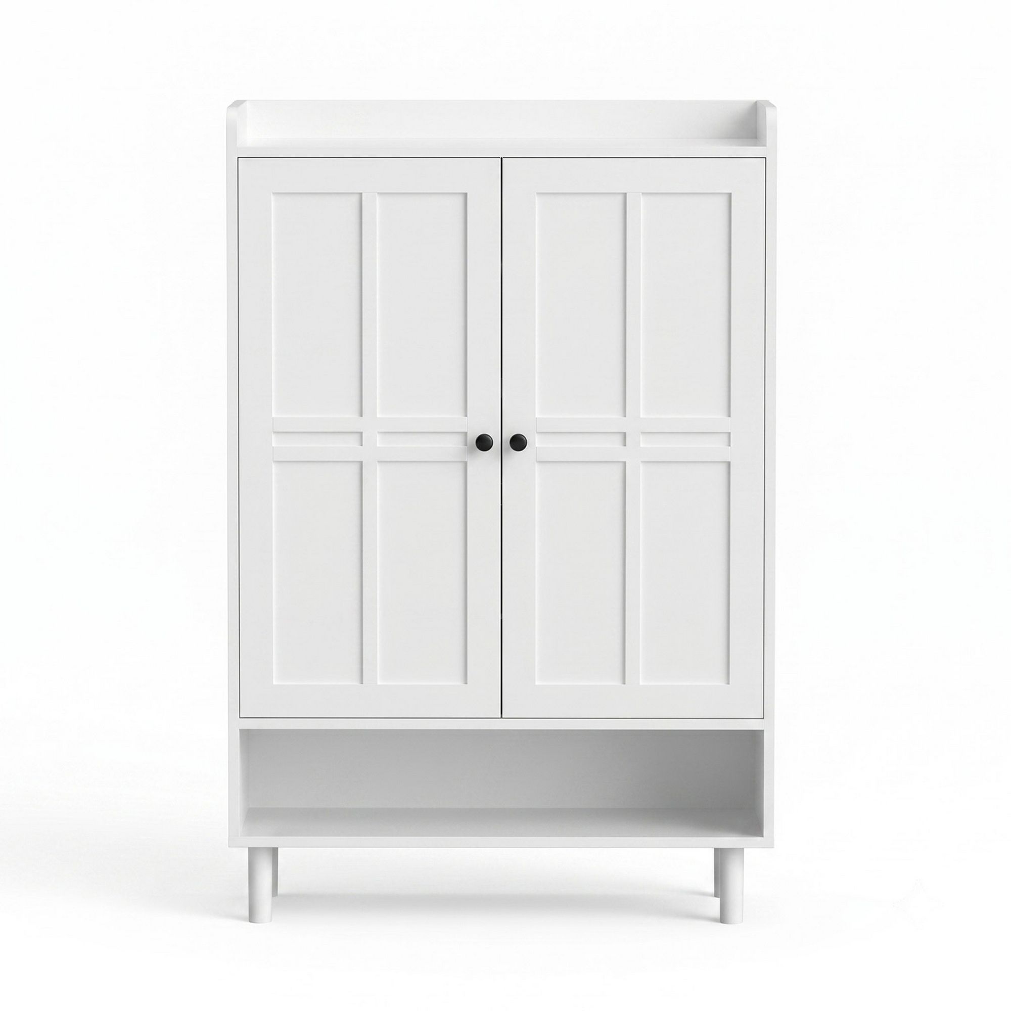 Shoe Rack Cabinet Storage Cupboard 3 Adjustable Shelves White