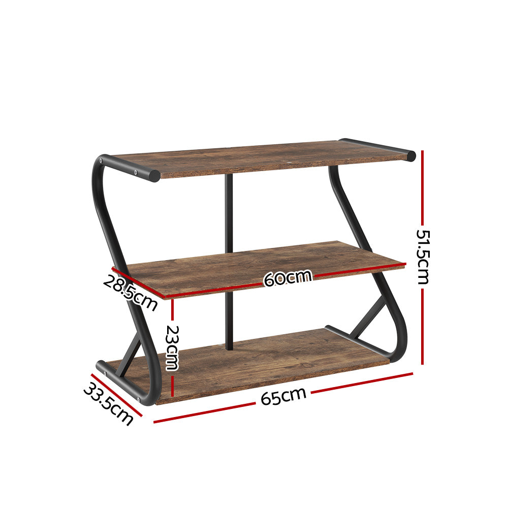 Sawyer 3-Tier Shoe Rack – Walnut Black - Main Image