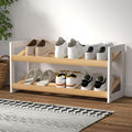 2-Tier Kara Shoe Rack – Pine & White