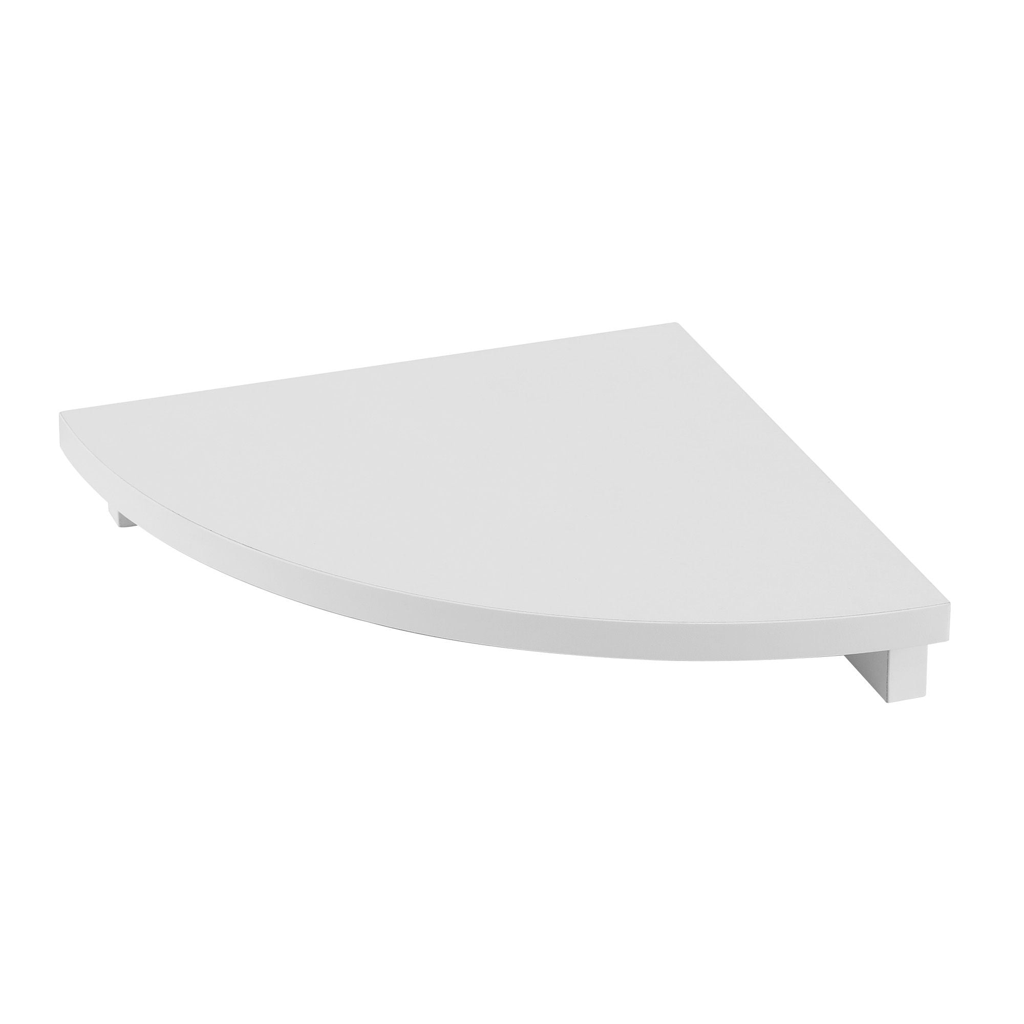 Corner Floating Wall Shelf Wall Mounted Display Rack Round Edge White 1pc