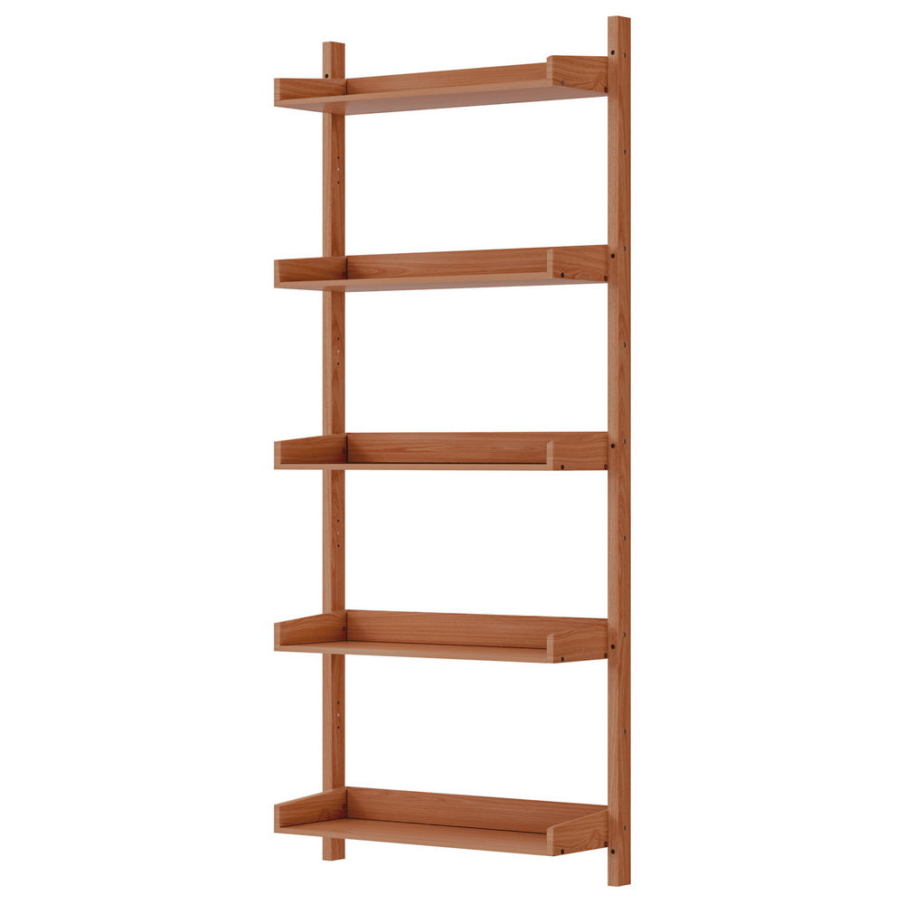 5-Tier Floating Bookshelf Display Shelf 77.5x25x180cm - Oak