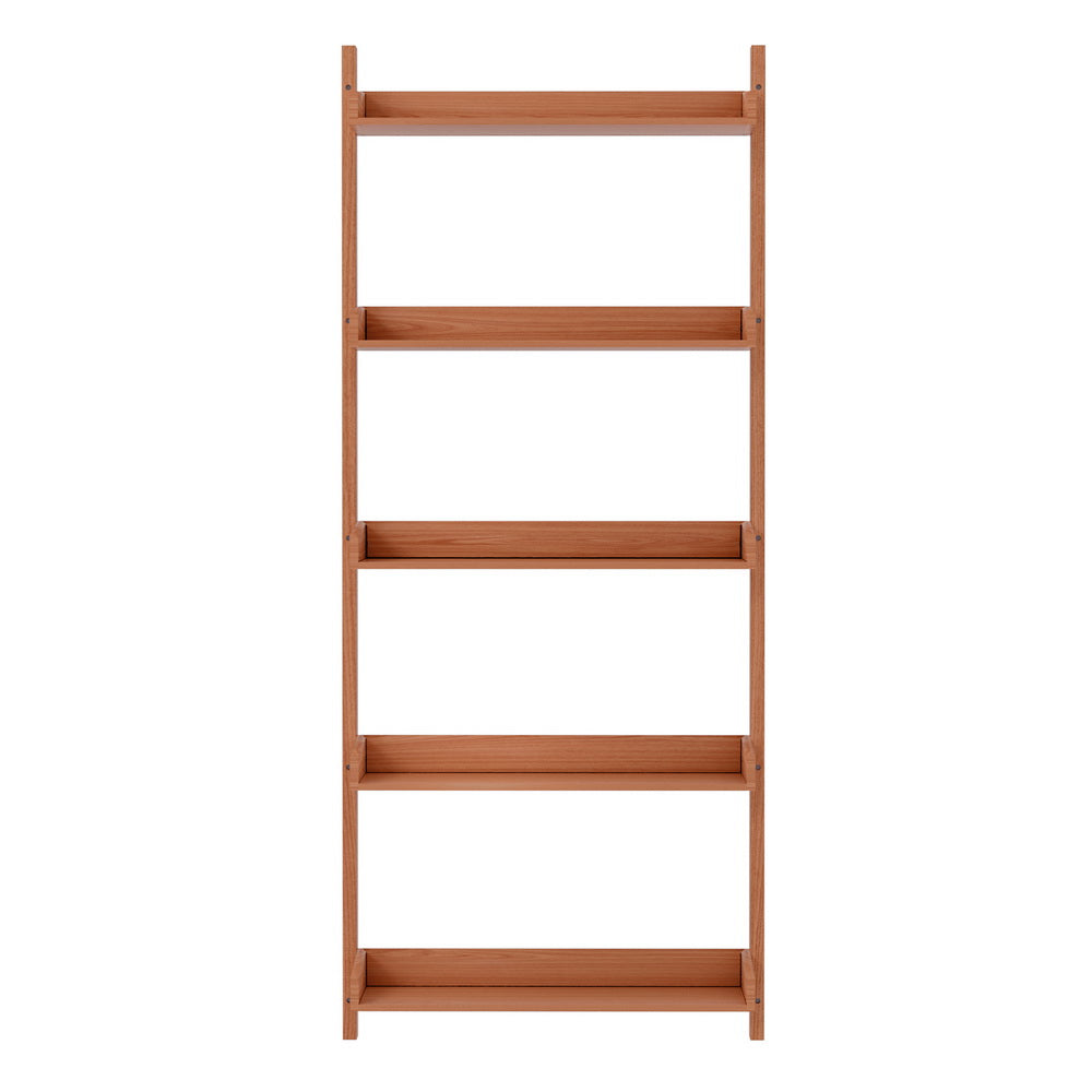 5-Tier Floating Bookshelf Display Shelf 77.5x25x180cm - Oak