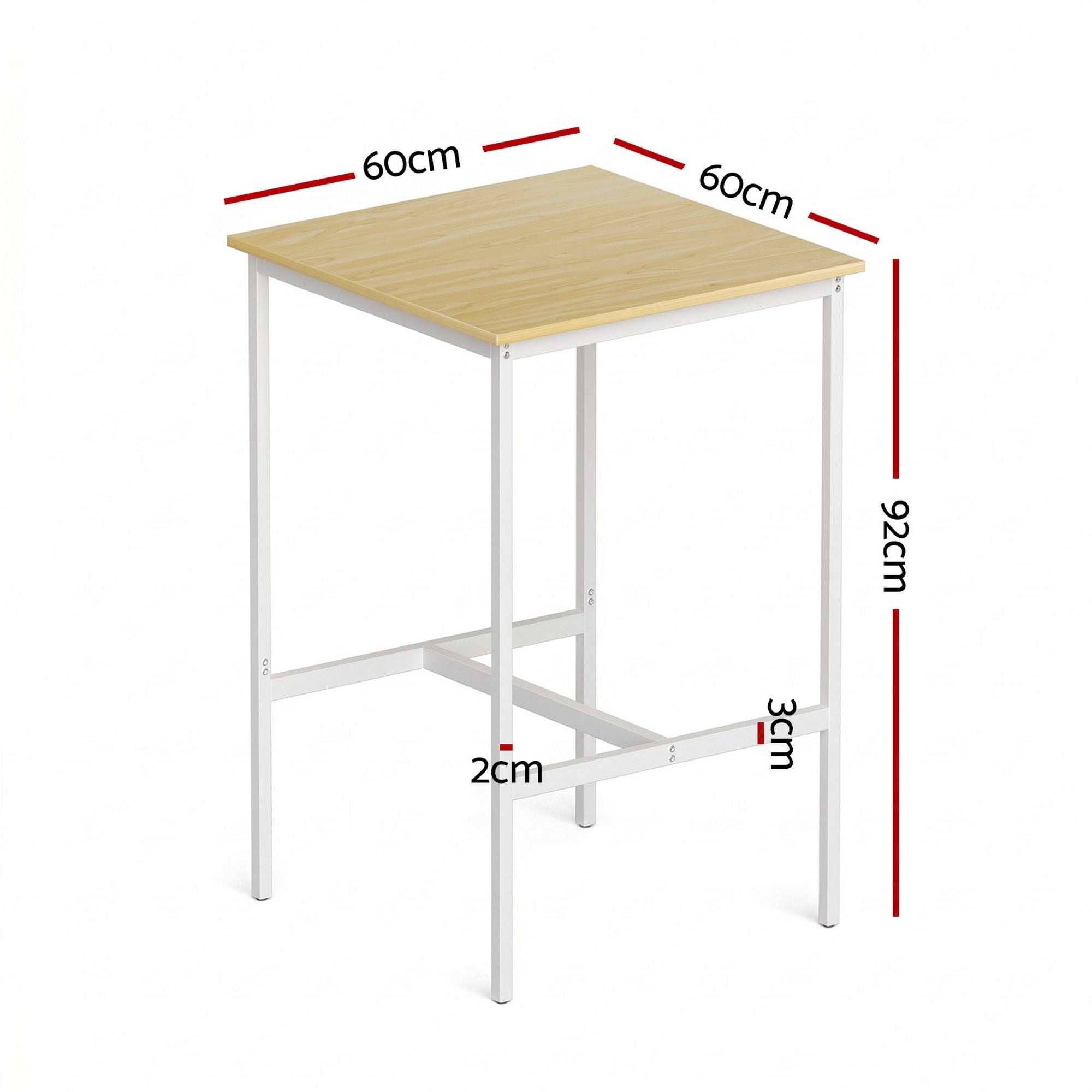 Bar Table Counter Height Kitchen High Dining Desk Pub 60x92cm Modern Pine