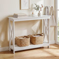 Console Table Entryway Hallway Display 2-Tier Narrow Sofa Table 100CM White