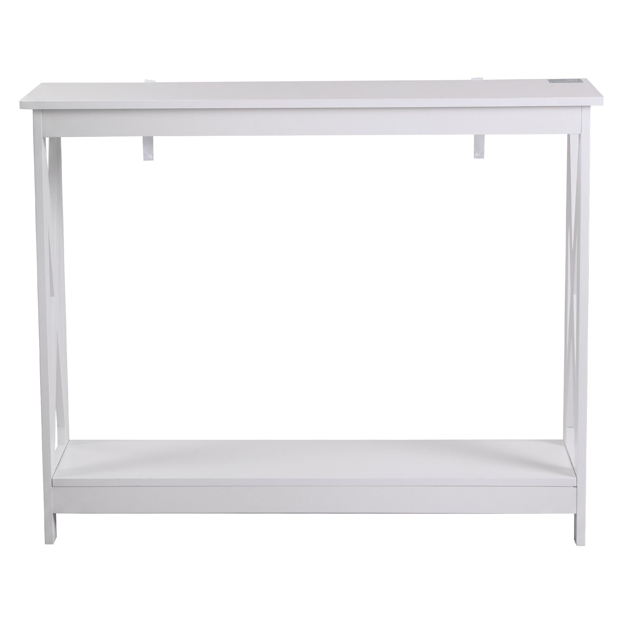 Console Table Entryway Hallway Display 2-Tier Narrow Sofa Table 100CM White