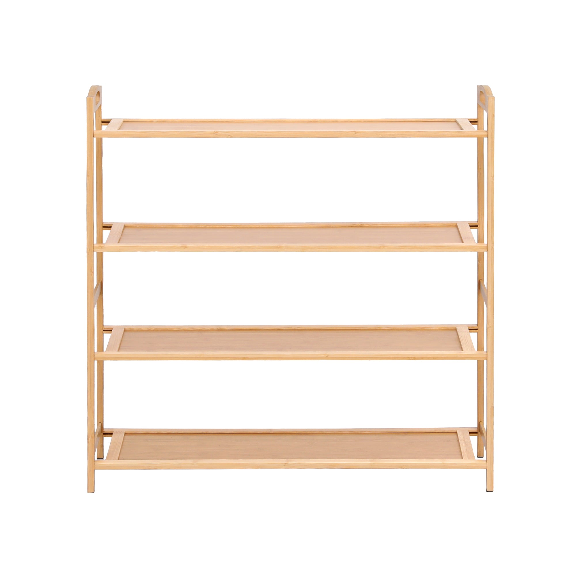 4 Tier Bamboo Shoe Rack Storage Organiser - Pine