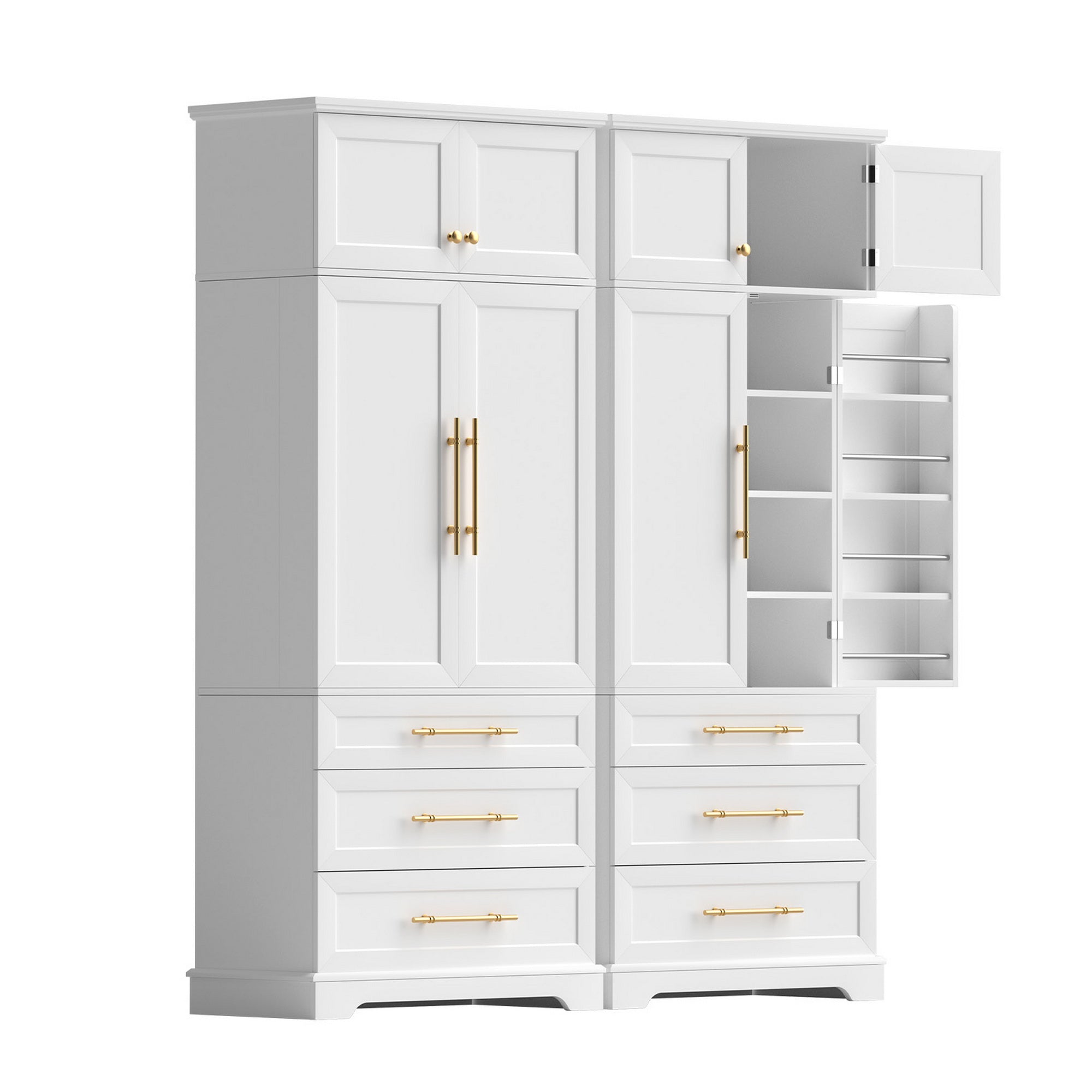 Set of 2 Buffet Sideboard Cabinet Pantry Kitchen Storage Cupboard Drawers Doors