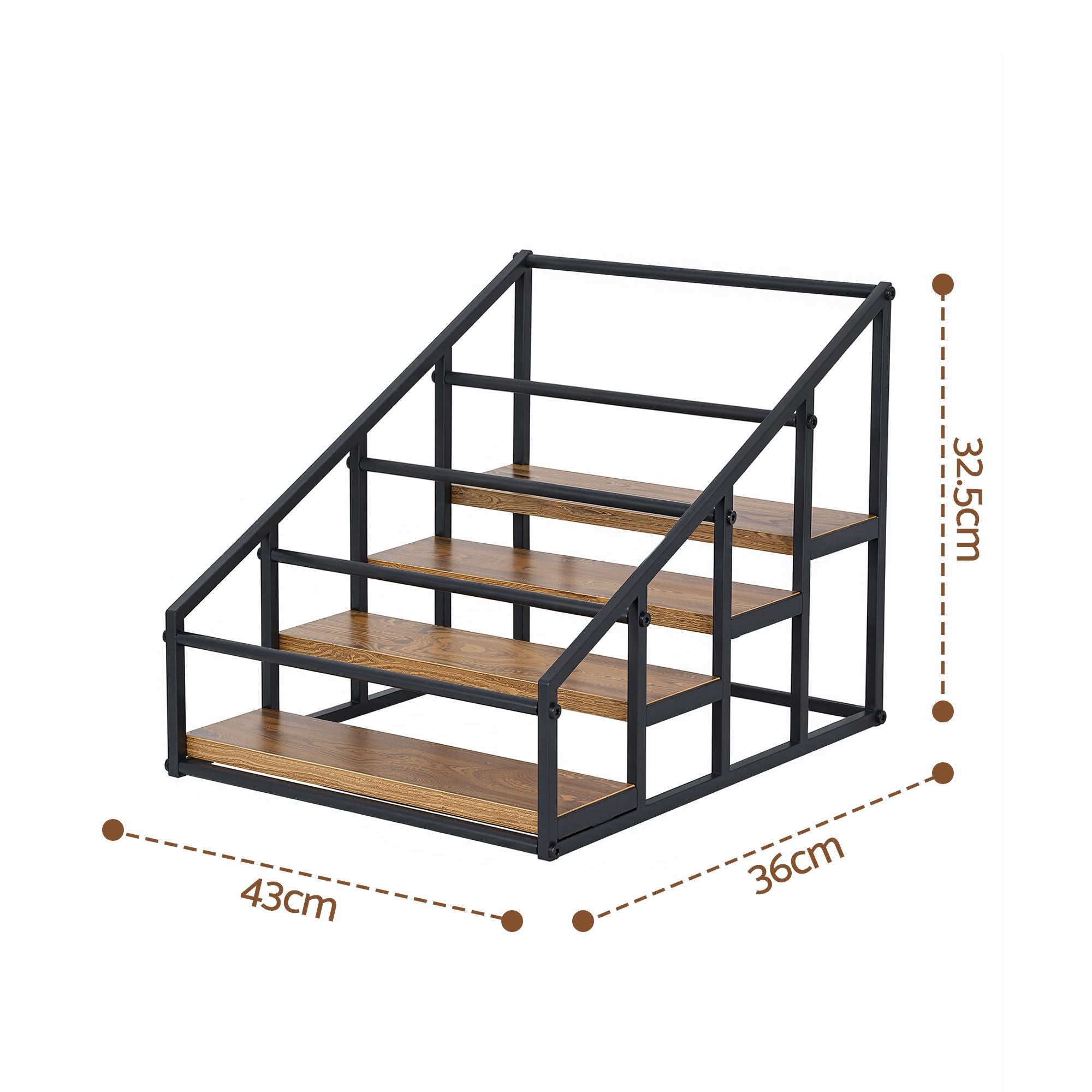4-Tier Wine Rack Tabletop Countertop Wine Bottle Holder 16 Bottles Freestanding Black & Wood