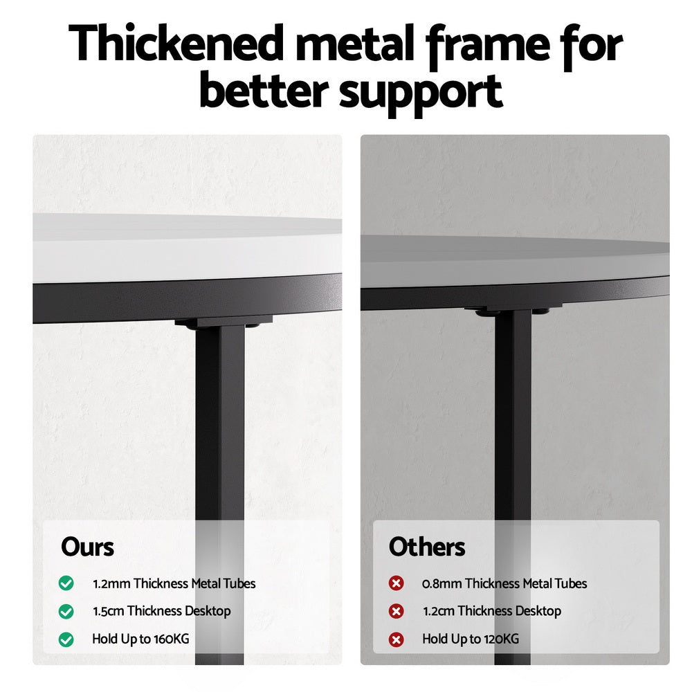 Nesting Coffee Table Set of 2 Marble Effect