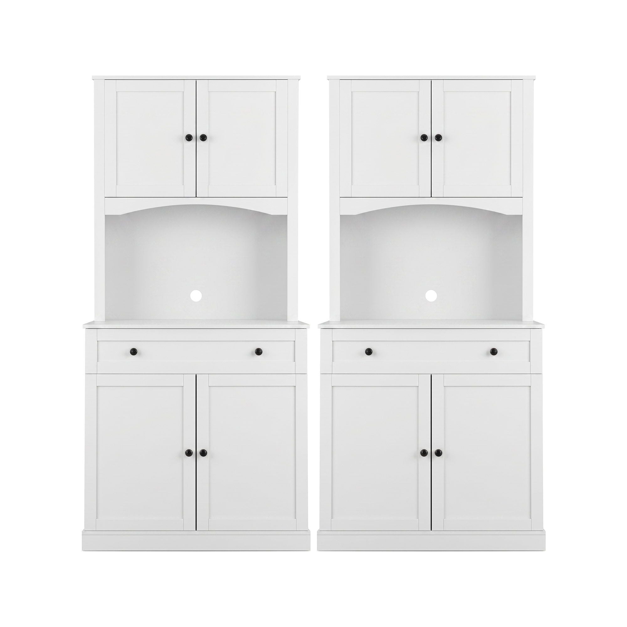2x Buffet Sideboard Hutch Pantry Cabinet Kitchen Storage BEINI White