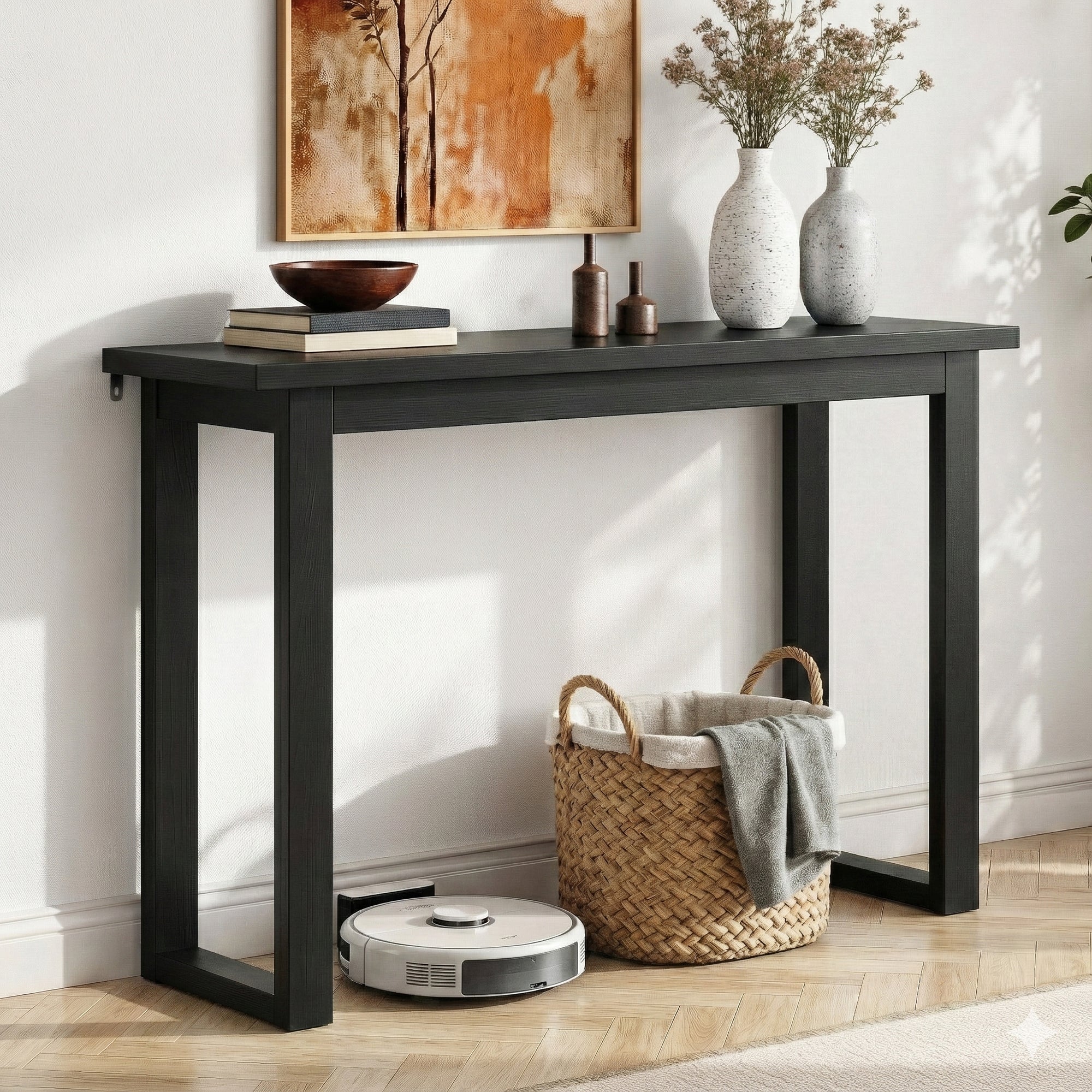 Console Table 110CM Black - Minimalist Ski-Leg Design
