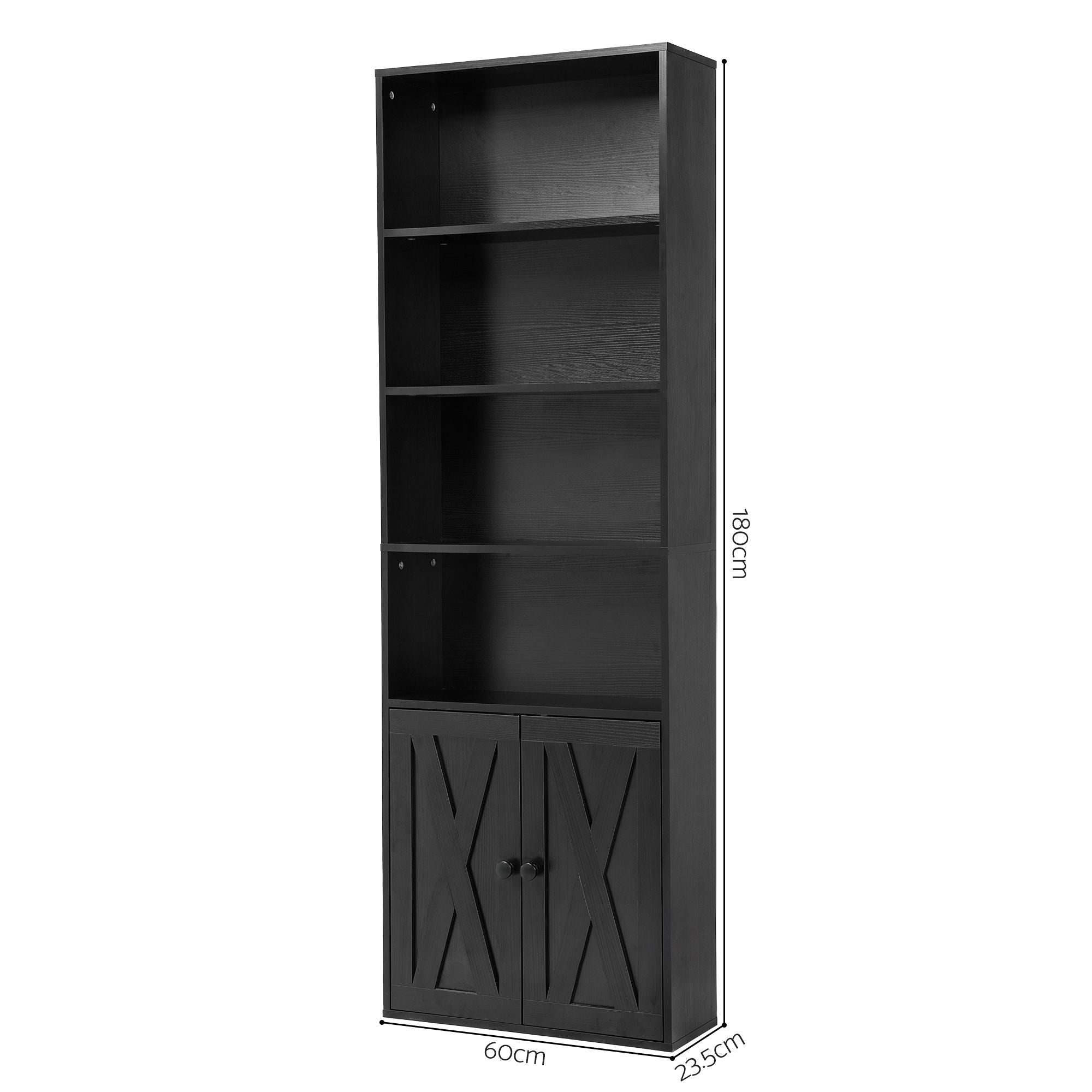 6-Tier Bookshelf Display Cabinet Storage Black