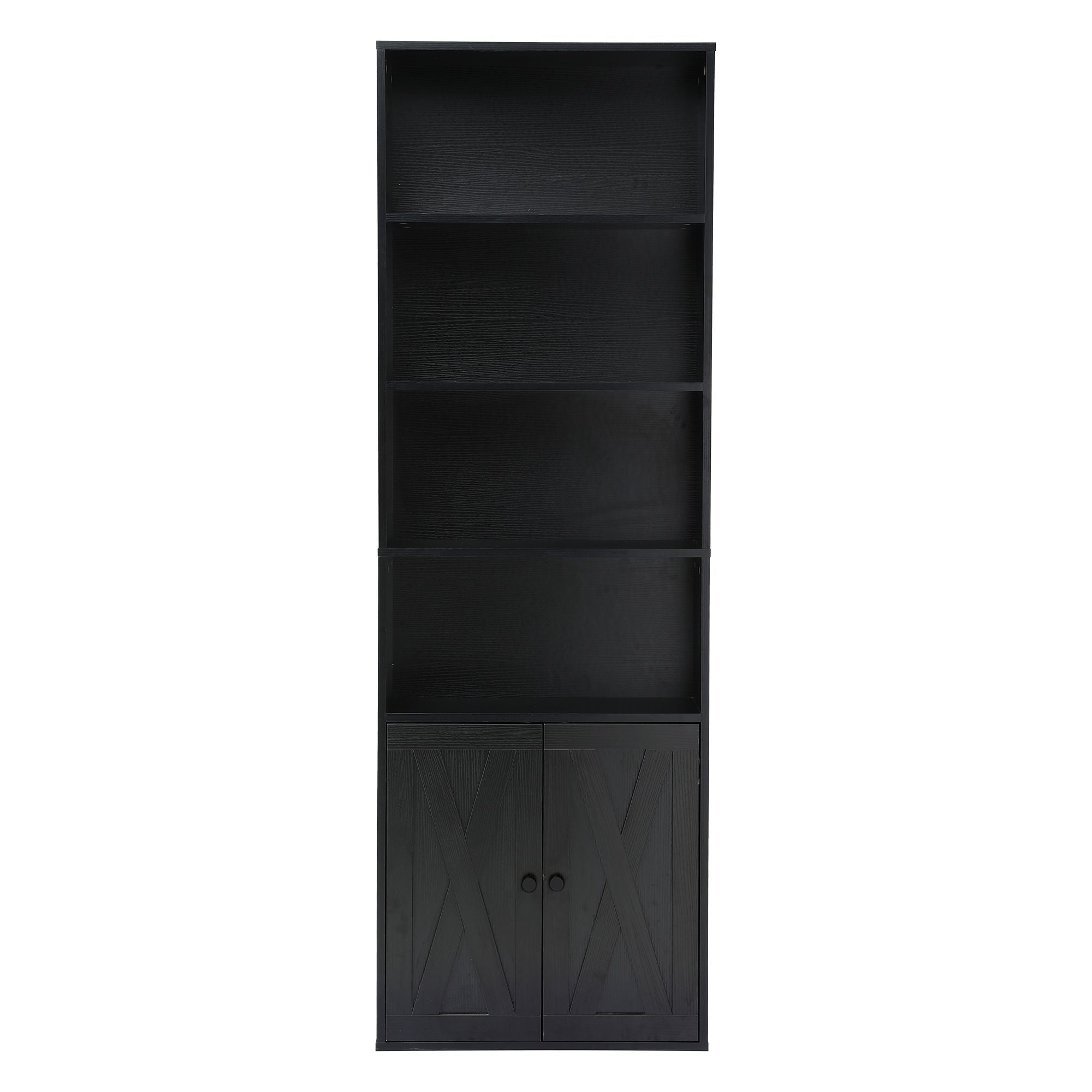 6-Tier Bookshelf Display Cabinet Storage Black